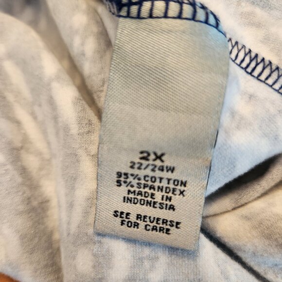 Liz&Me by Catherines Blue & White Shirt Size 2X (22/24W) - Picture 5 of 6